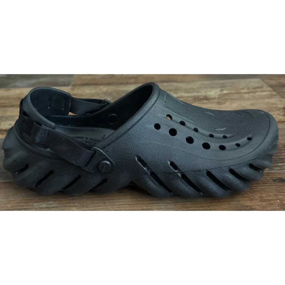 Crocs Echo Clog Black 12 207937 Men's Size 12 Back Strap Padded Heel Lightweight